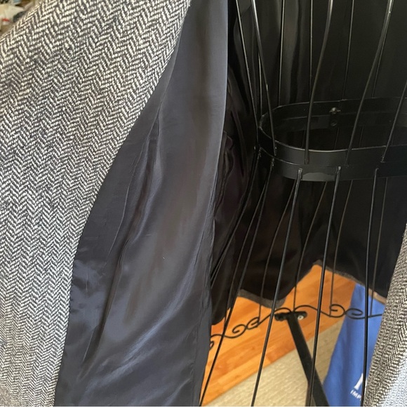 Talbots Herringbone Tweed Wool Blend Black Gray Women's Plus Size Blazer 18W - Picture 5 of 7